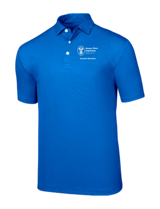 Callaway Birdseye Dark Carolina Blue Polo w/NNS Charleston Operations Logo