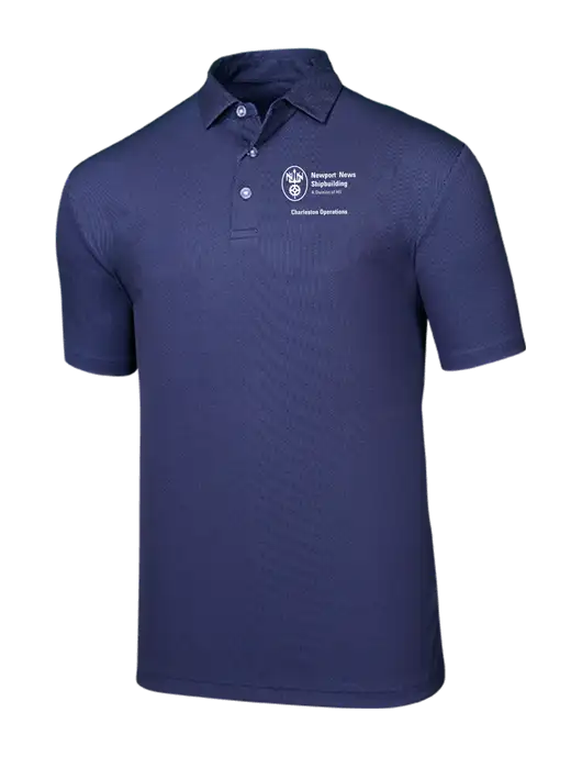 Callaway Birdseye Navy Polo w/NNS Charleston Operations Logo
