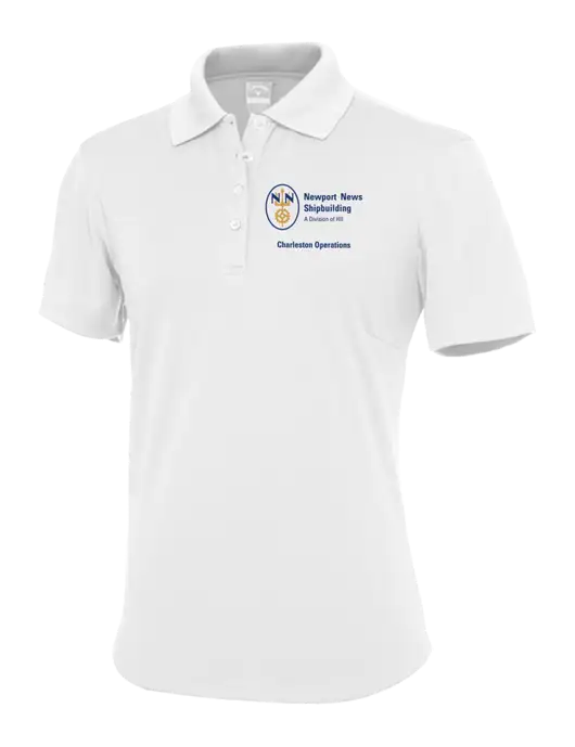 Callaway Womens Core Bright White Performance Polo w/NNS Charleston Operations Logo