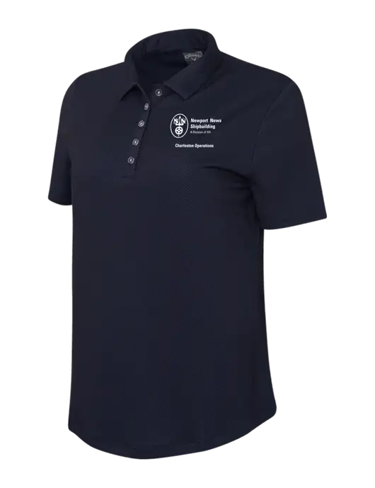 Callaway Womens Birdseye Navy Polo w/NNS Charleston Operations Logo