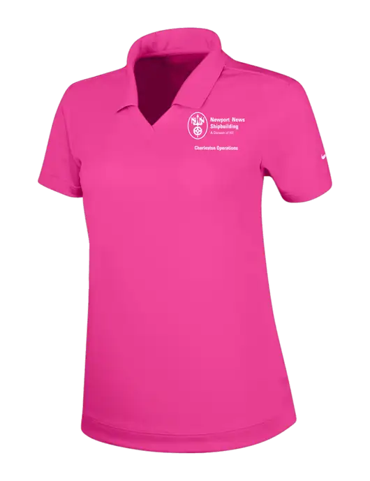 NIKE Fuchsia Womens Dri-Fit Micro Pique Polo w/NNS Charleston Operations Logo