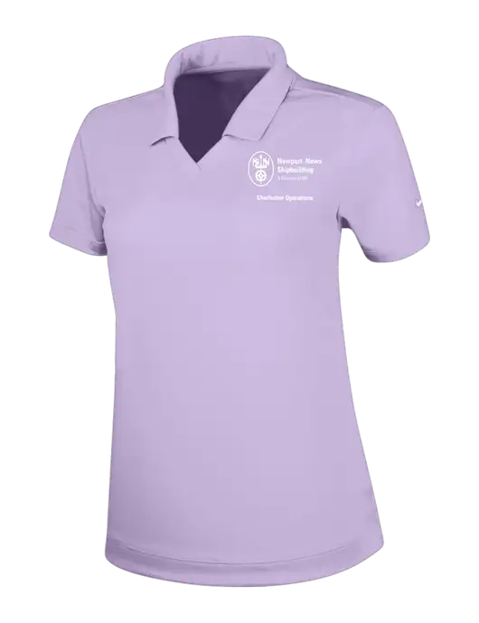 NIKE Light Purple Womens Dri-Fit Micro Pique Polo w/NNS Charleston Operations Logo