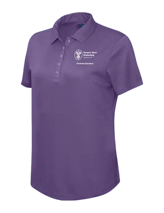 Callaway Womens Birdseye Purple Polo w/NNS Charleston Operations Logo