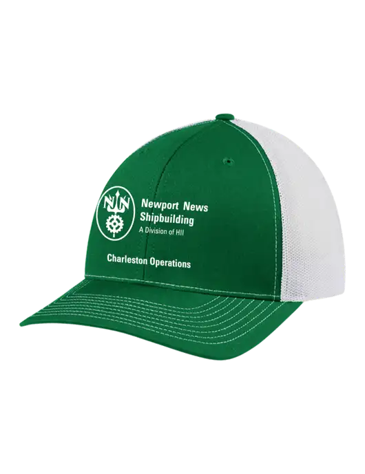 Richardson Adjustable Snapback Original 112 Trucker Cap Kelly w/White Mesh w/NNS Charleston Operations Logo
