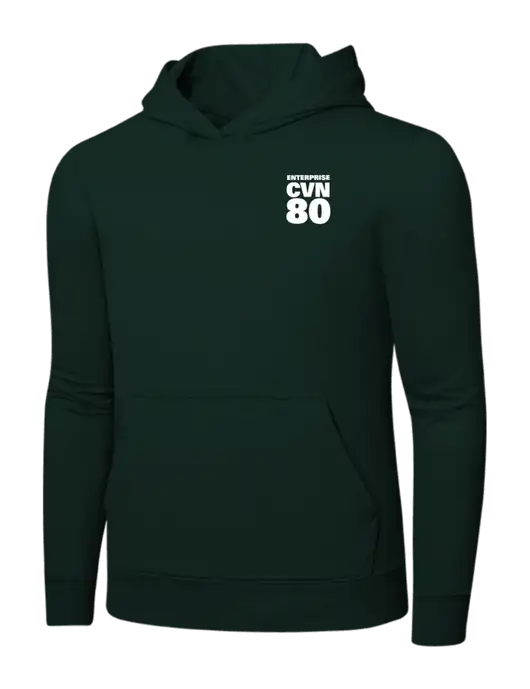 Dark Green 7.8 oz Ring Spun Hooded Sweatshirt w/CVN 80 Logo