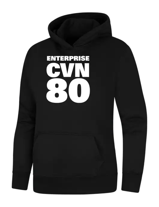Womens Black Core Fleece Pullover Hooded Sweatshirt w/CVN 80 Logo
