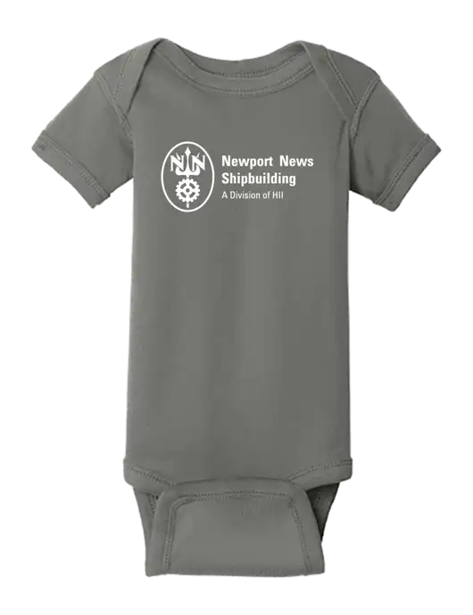Rabbit Skins Charcoal Infant Short Sleeve Baby Rib Bodysuit w/NNS Logo