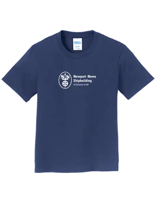 Youth Ring Spun Navy 4.5 oz T-Shirt w/NNS Logo