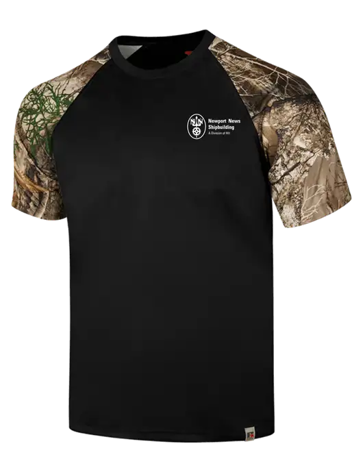 Russell Outdoors Black/Realtree Edge Camo Colorblock Performance T-Shirt w/NNS Logo