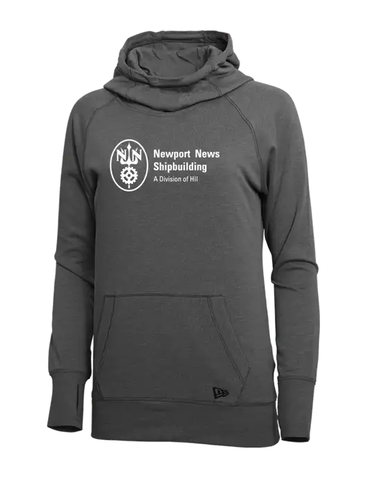 New Era Black Heather Womens Tri-Blend Fleece Pullover Hoodie w/NNS Logo