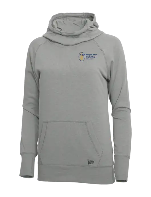 New Era Shadow Grey Heather Womens Tri-Blend Fleece Pullover Hoodie w/NNS Logo