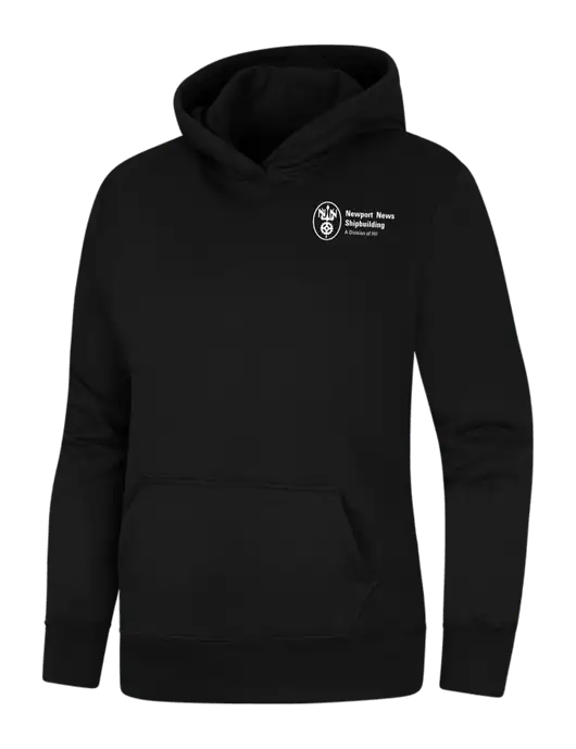 Womens Black Core Fleece Pullover Hooded Sweatshirt w/NNS Logo