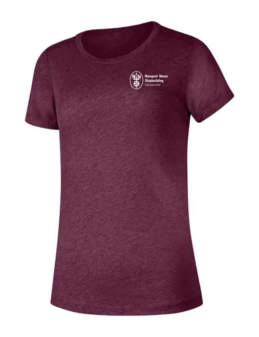 BELLA+CANVAS Womens Maroon Triblend Short Sleeve Tee w/NNS Logo