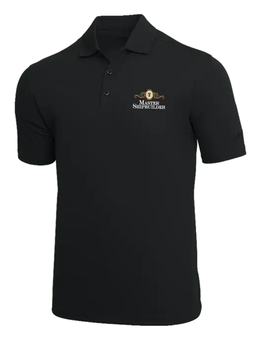 NIKE Black Dri-Fit Micro Pique Polo w/Master Shipbuilder Logo
