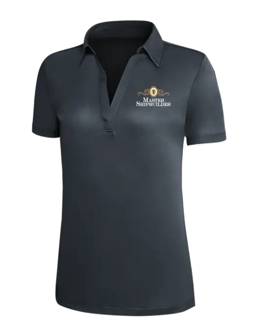 Dark Grey Silk Touch Womens Performance Polo w/Master Shipbuilder Logo